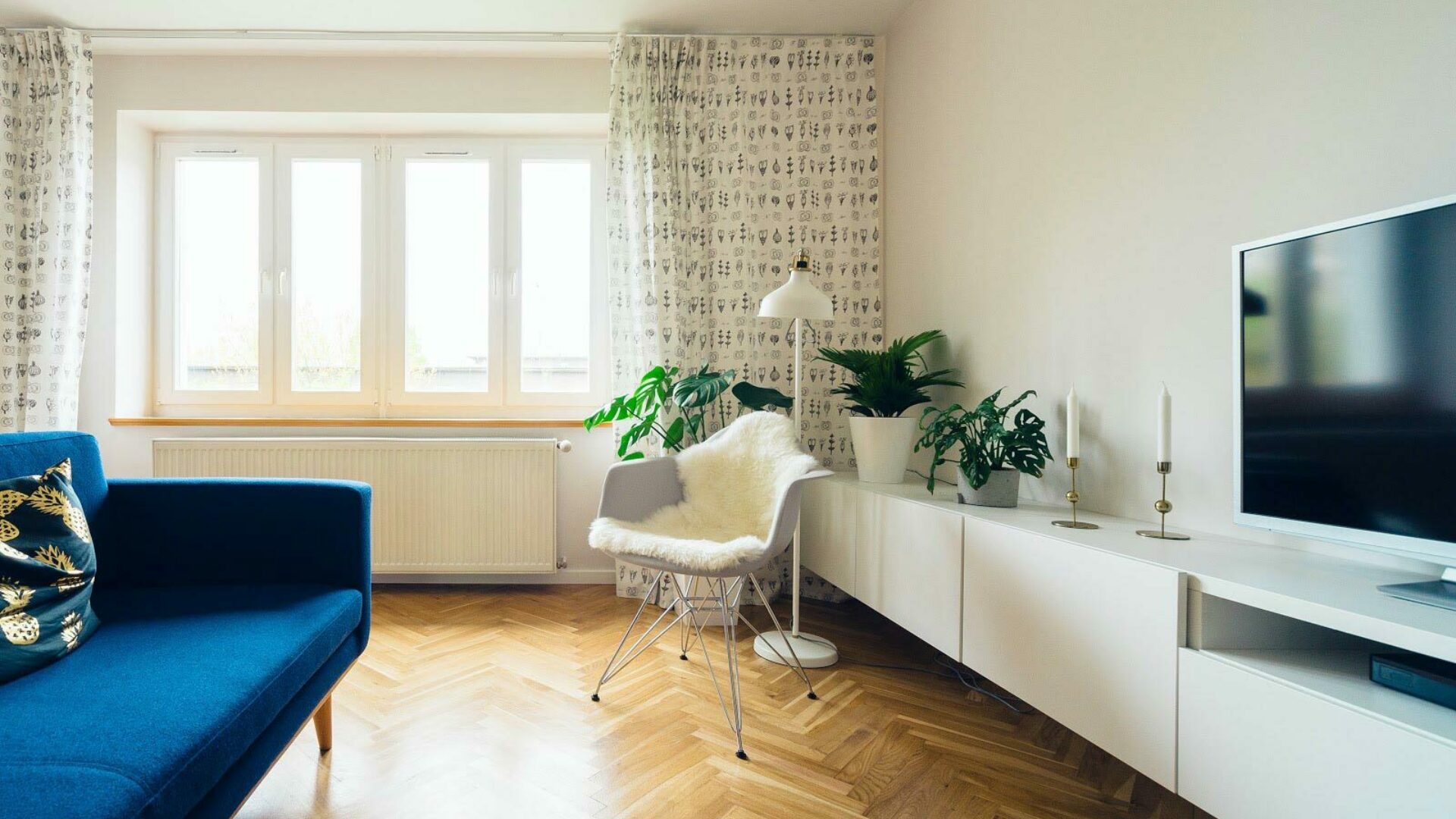 Living Room with couch, chair, and TV