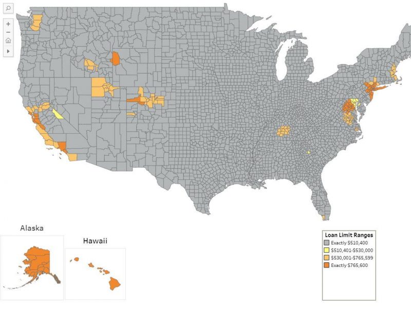 2020 Loan Limits map