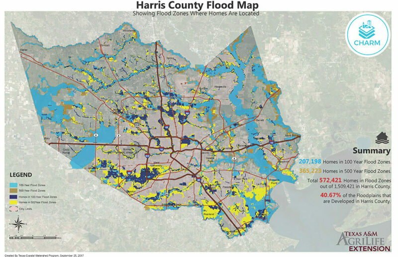 Flood map of Harris County