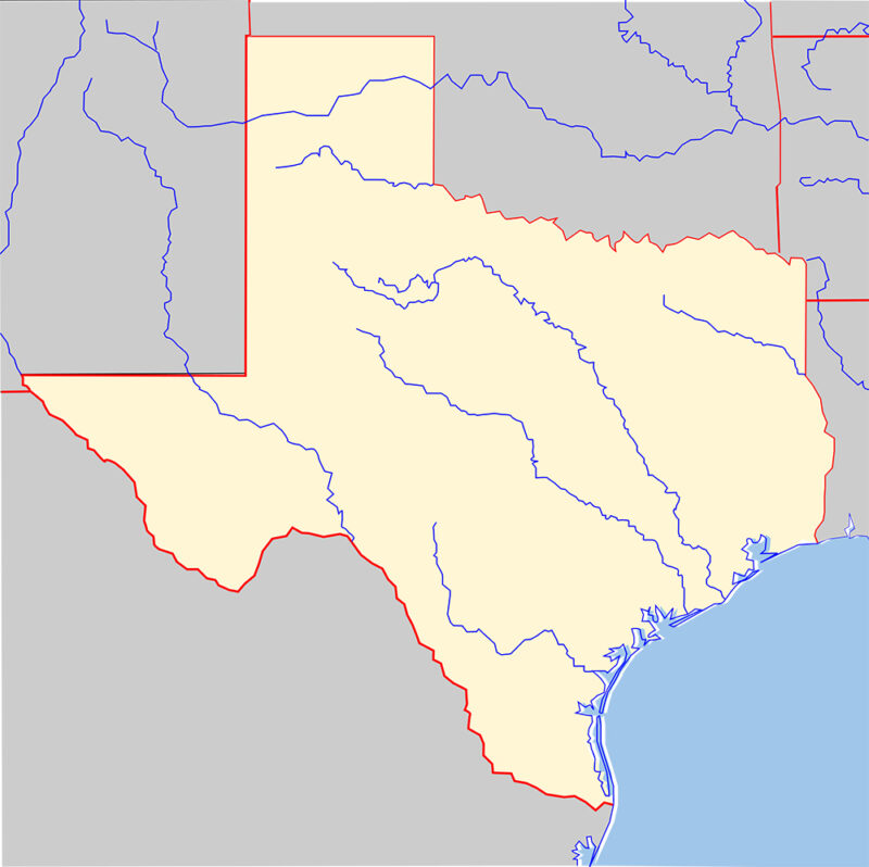 map of Texas with rivers