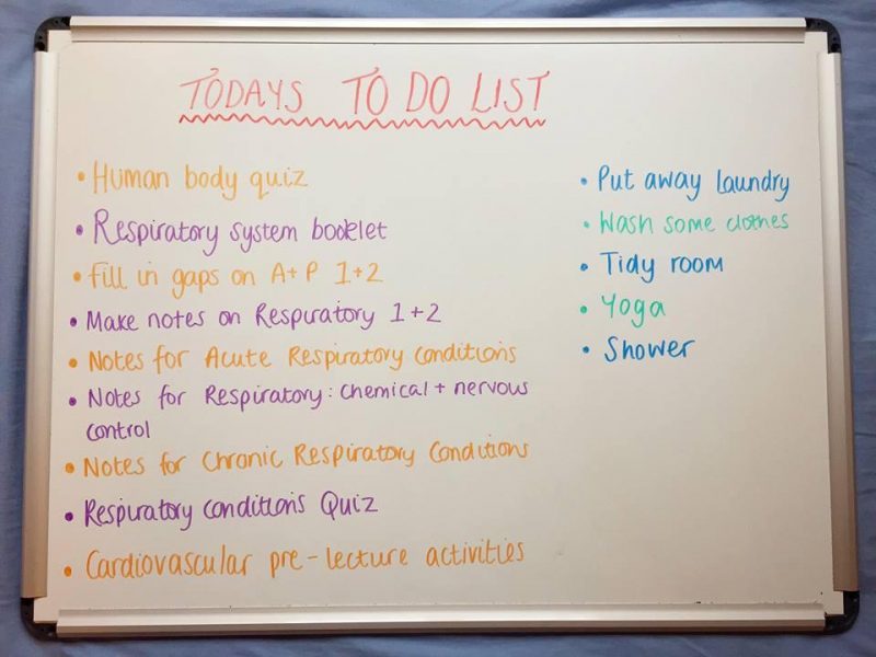 To Do List from theuniversitydiaries.co.uk