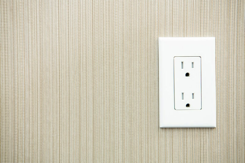 standard American power outlet on wall