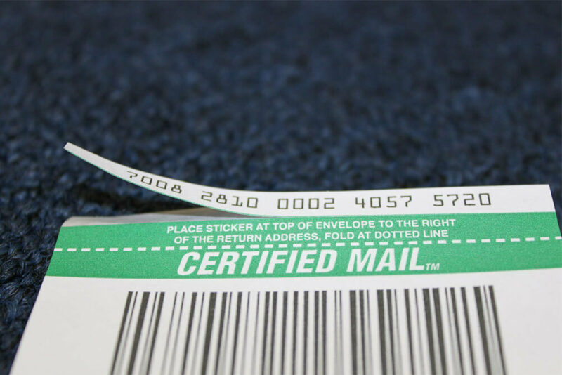 certified mailer envelope