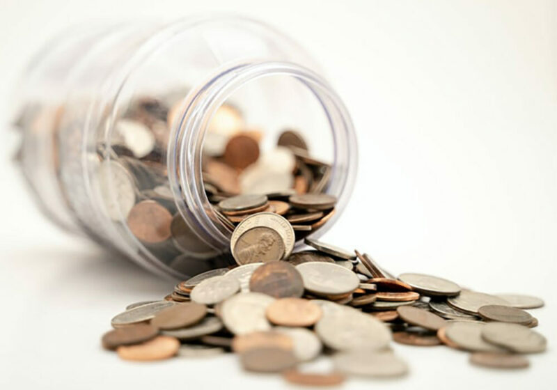 coins in a jar