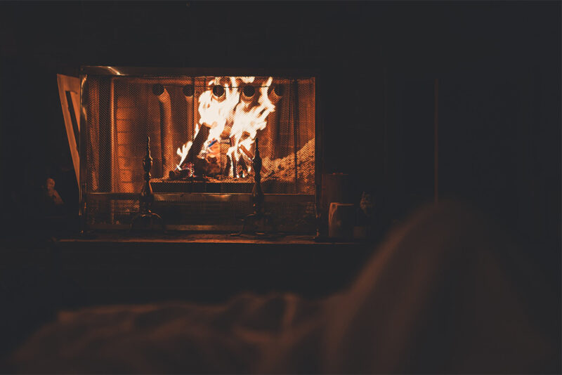 fire burning in a fireplace