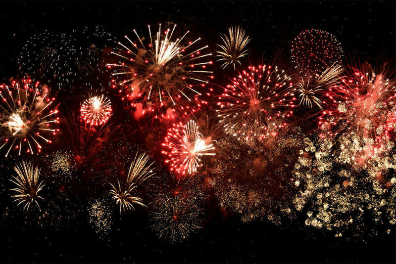 fireworks in the night sky