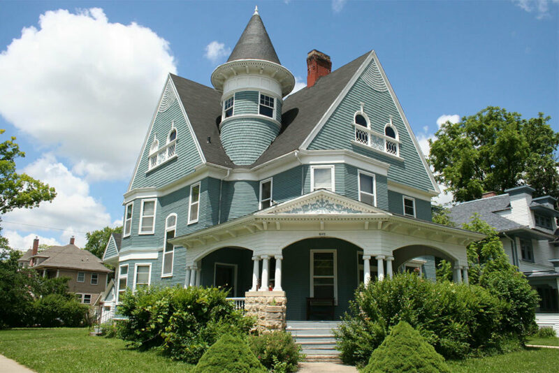 Large blue house