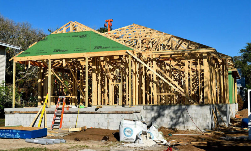 construction work on a new house