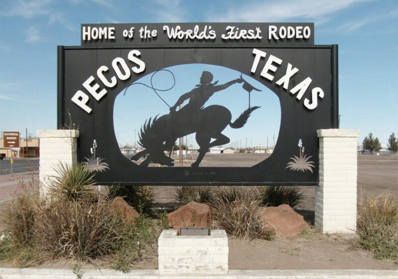 Pecos, Texas sign