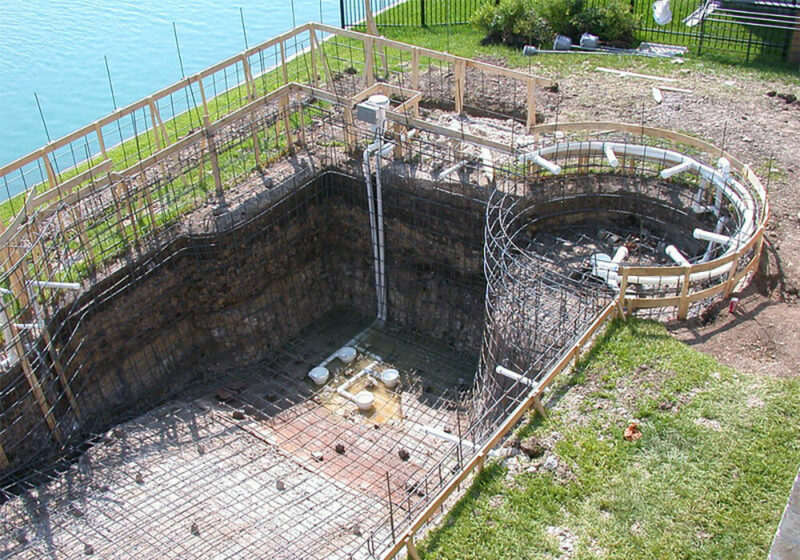 outdoor construction of pool