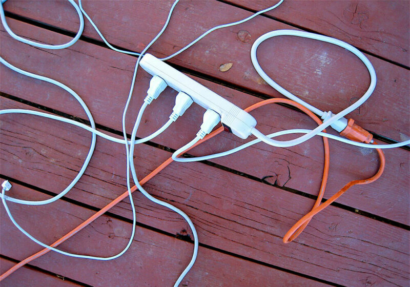 power cables on the ground