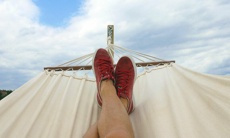 Relaxing in a hammock