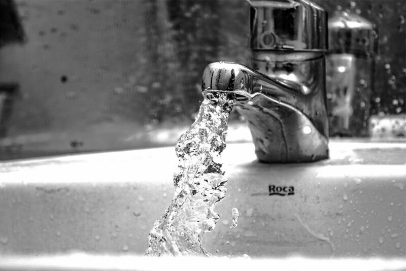 water from a faucet