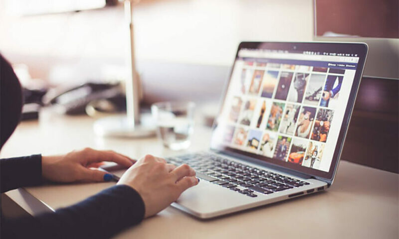 Woman using a laptop