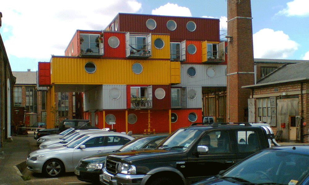 shipping container business storefront